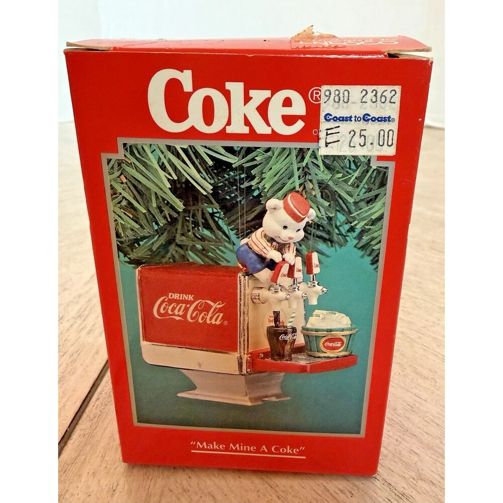 1995 Vintage Coca Cola Enesco Make Mine A Coke Christmas Ornament‎ New